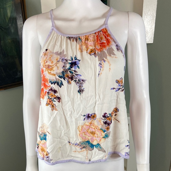Free People Tops - Free People Break Free Floral Camisole tank top halter draped flowy